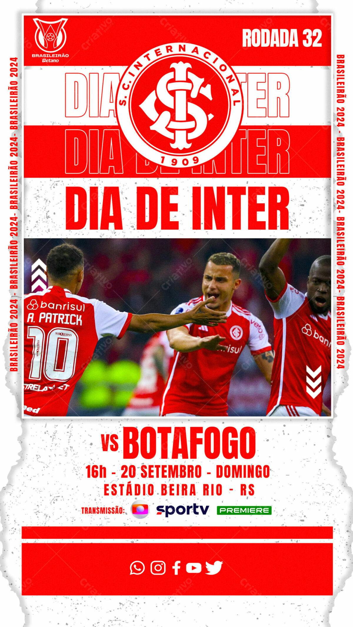 Flyer Internacional x Botafogo PSD Editável