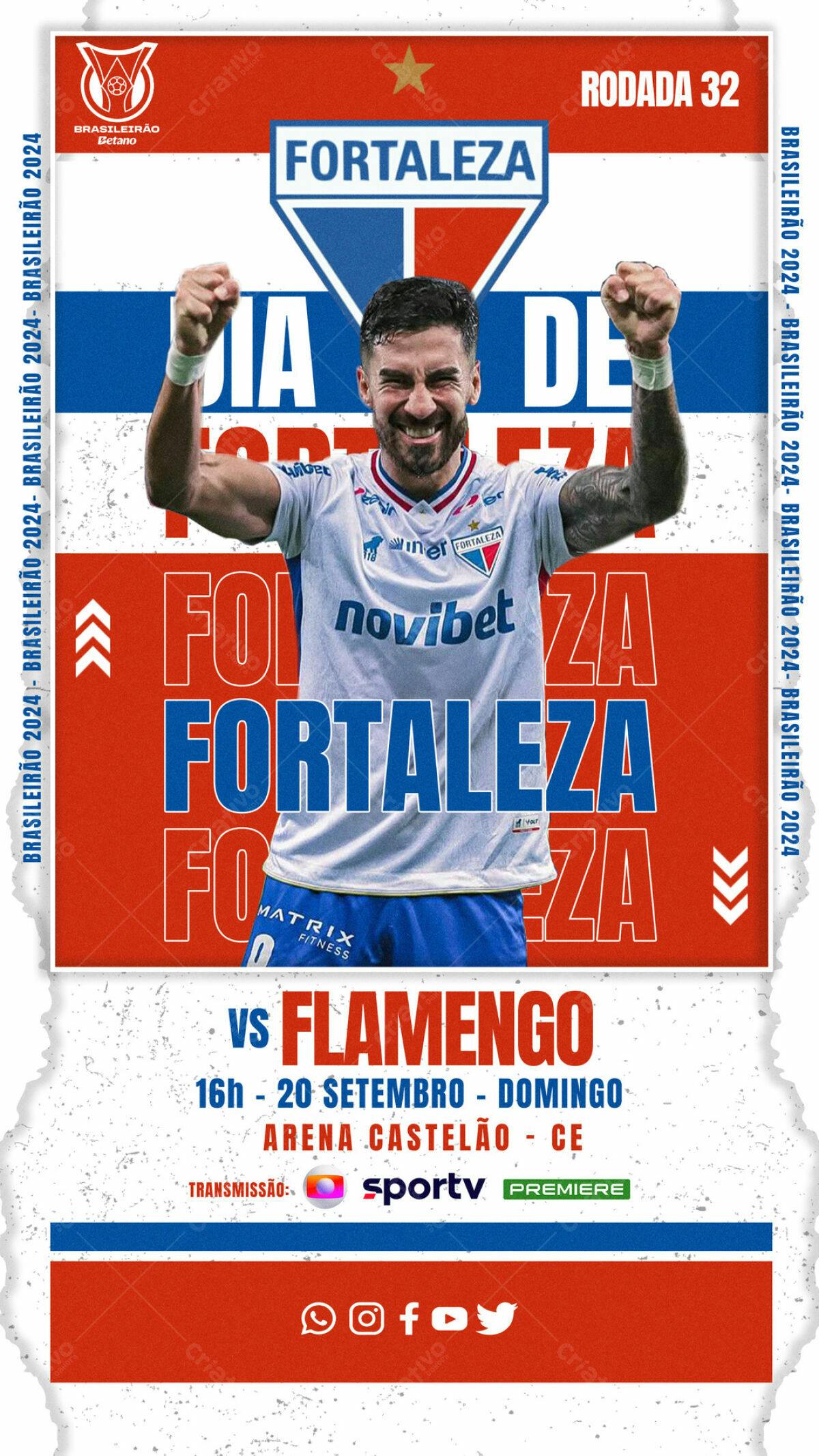 Flyer Fortaleza x Flamengo PSD Editável