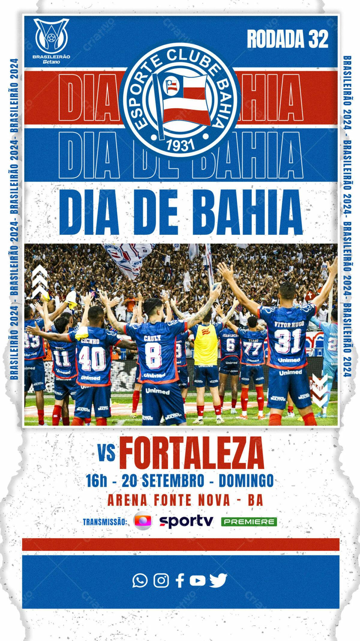 Flyer Esporte Clube Bahia x Fortaleza PSD Editável