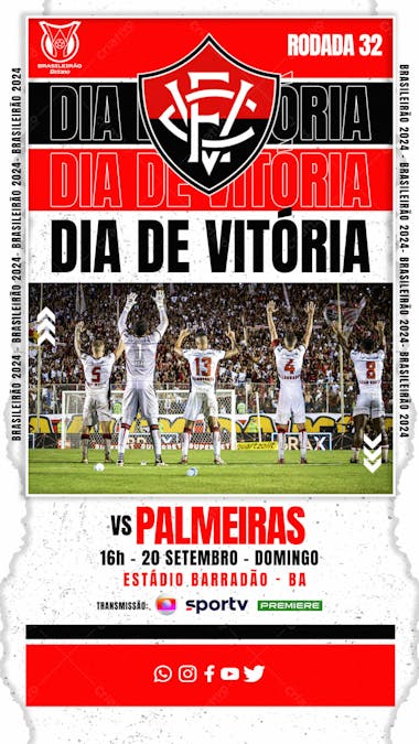 Flyer esportivo campeonato brasileiro 2024 dia de vitória