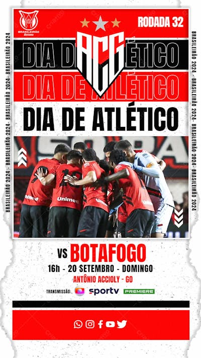 FLYER ESPORTIVO CAMPEONATO BRASILEIRO 2024 DIA DE ATLÉTICO GO