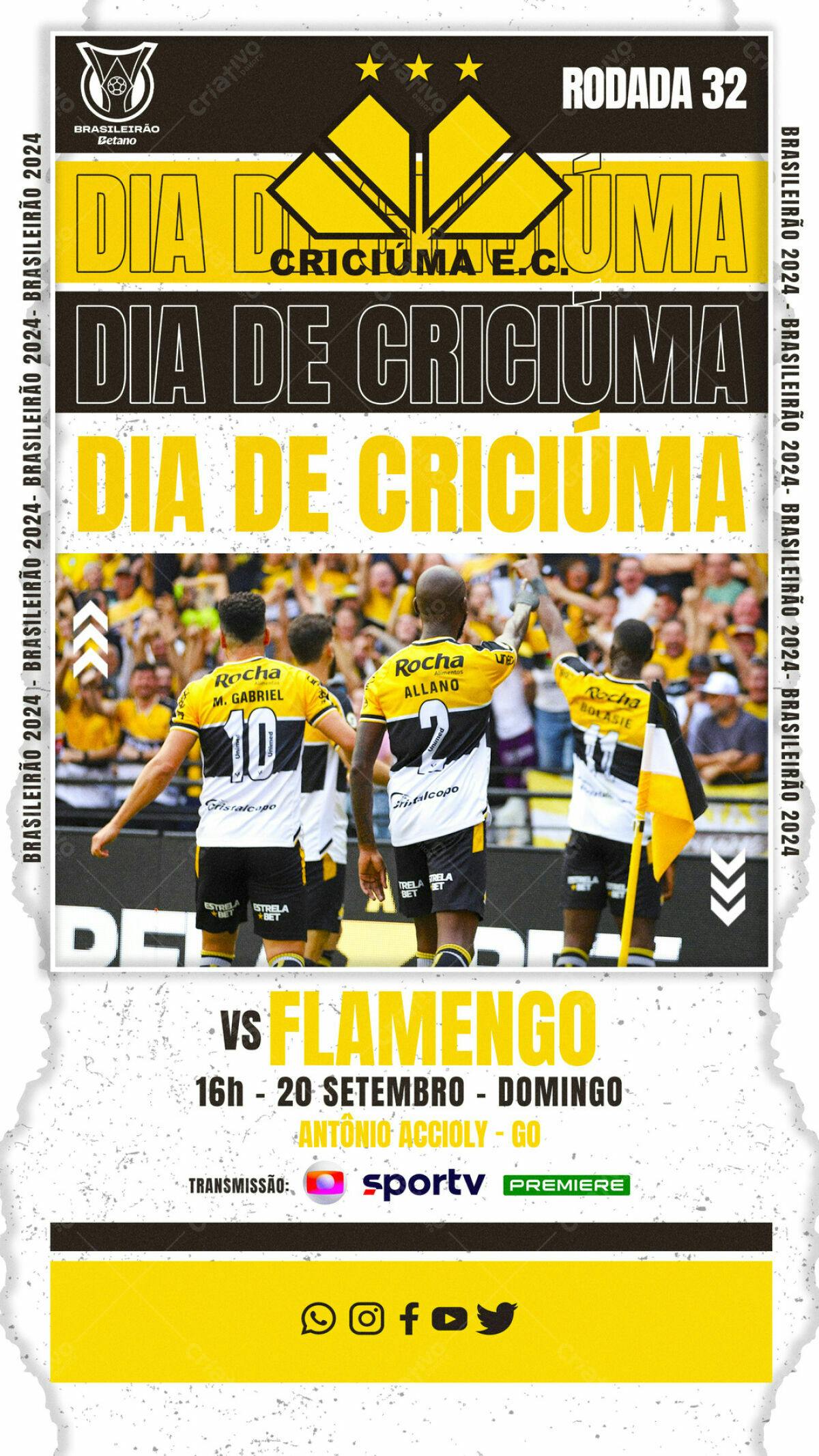 Flyer Criciúma x Flamengo PSD Editável