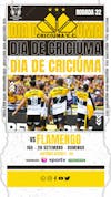 Flyer esportivo campeonato brasileiro 2024 dia de criciúma