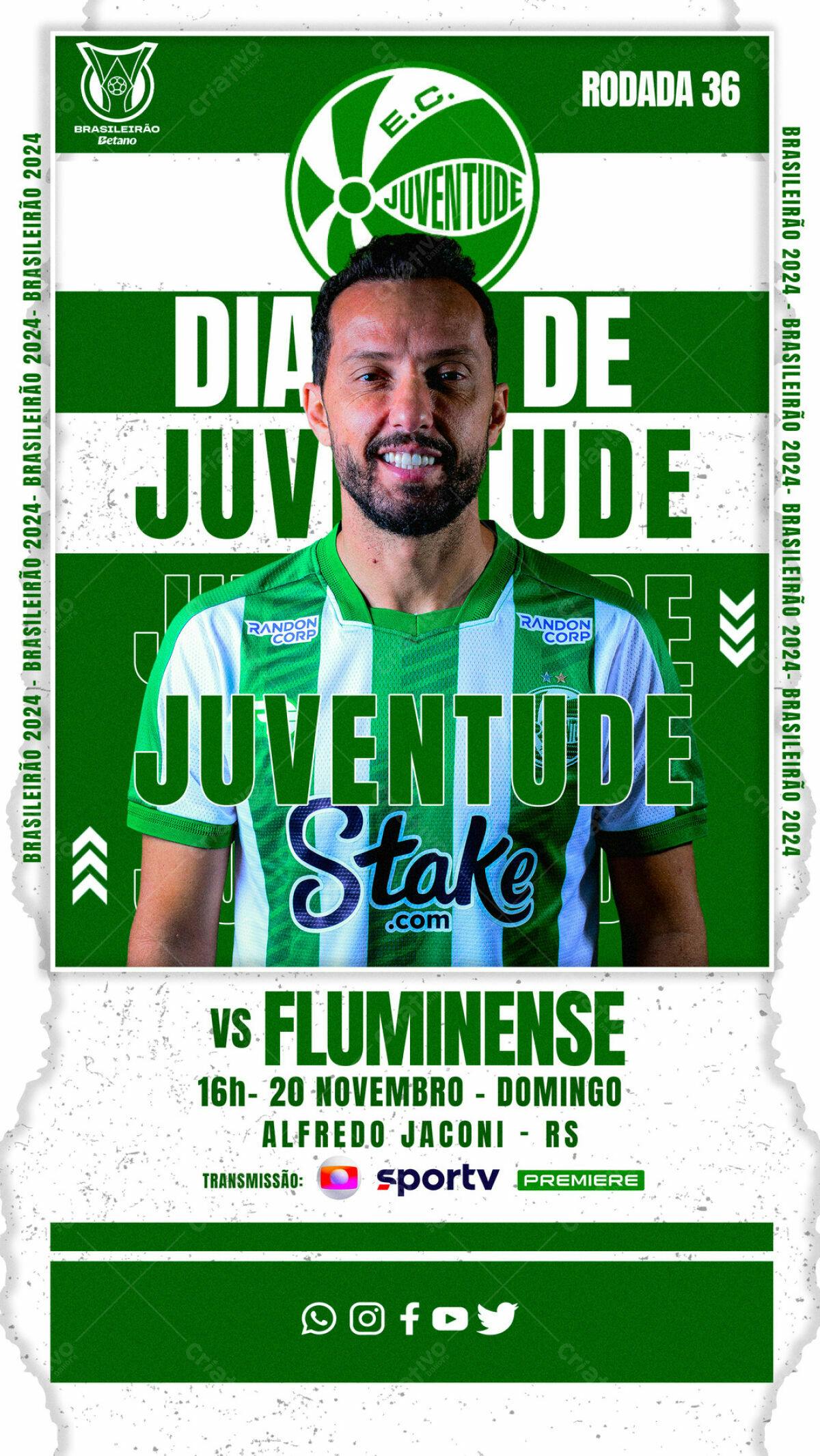 Flyer Jogo Juventude x Fluminense PSD Editável