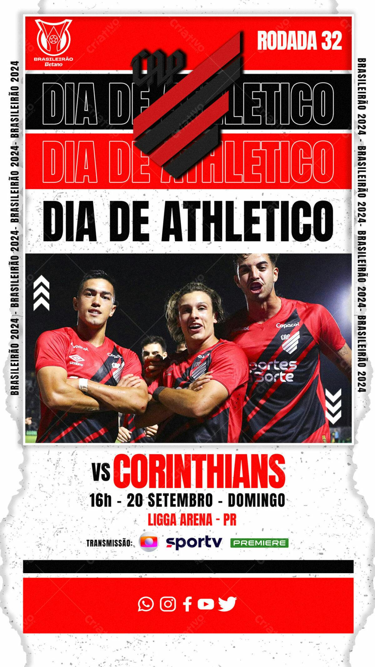 Flyer Athlético x Corinthians PSD Editável