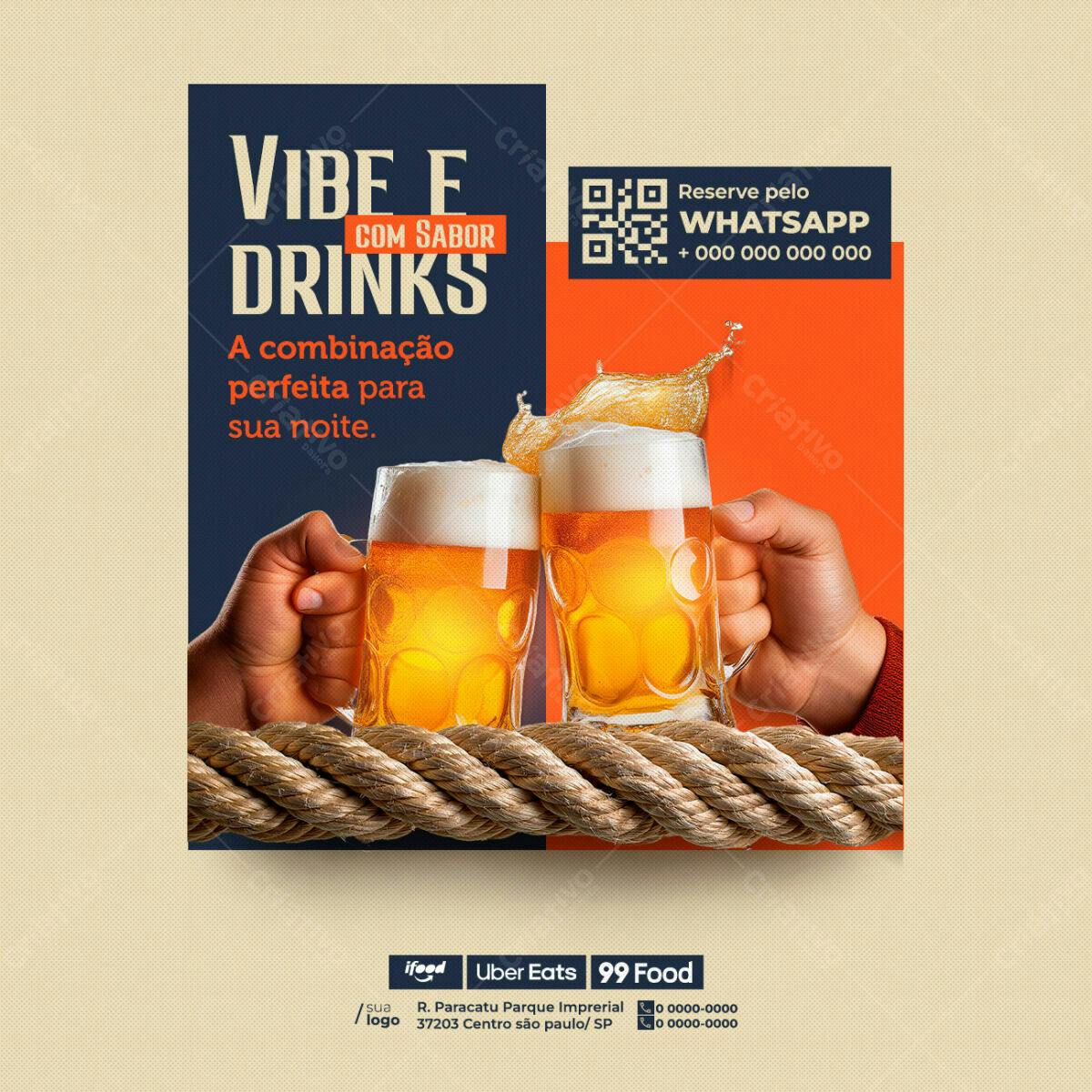 Flyer para Promoção de Cerveja PSD Editável