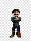 3d character, man, mustache, uniform