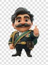 3d character, man, mustache, wearing, uniform