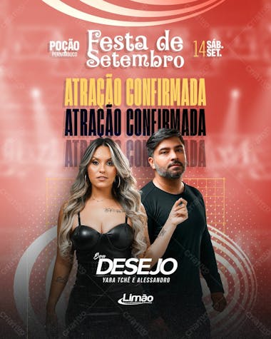 Atração confirmada 14set seu desejo (feed e stories)