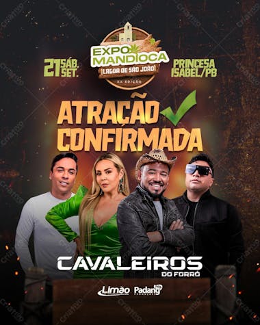 Atração confirmada 21set cavaleiros do forró