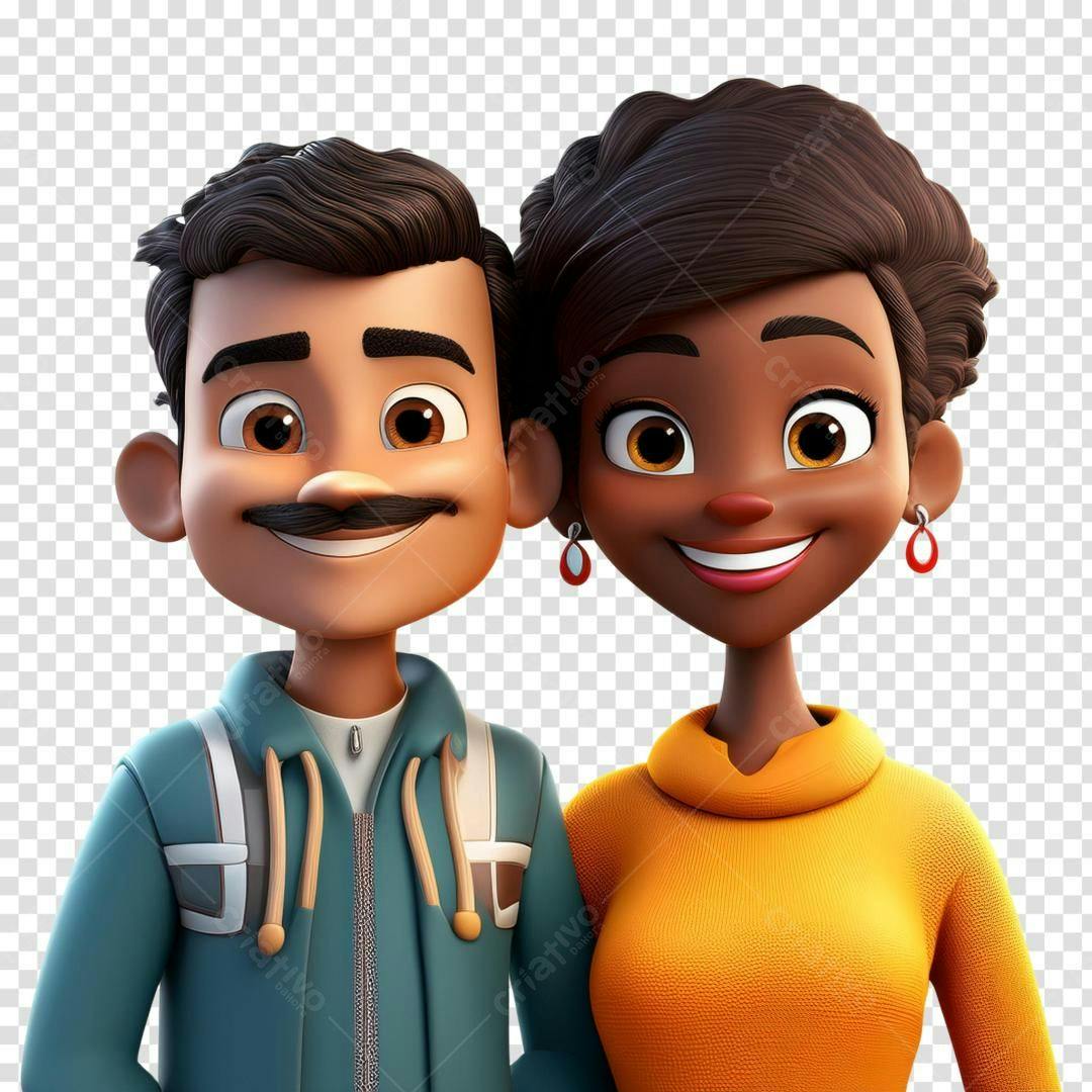 Casal animado sorrindo juntos