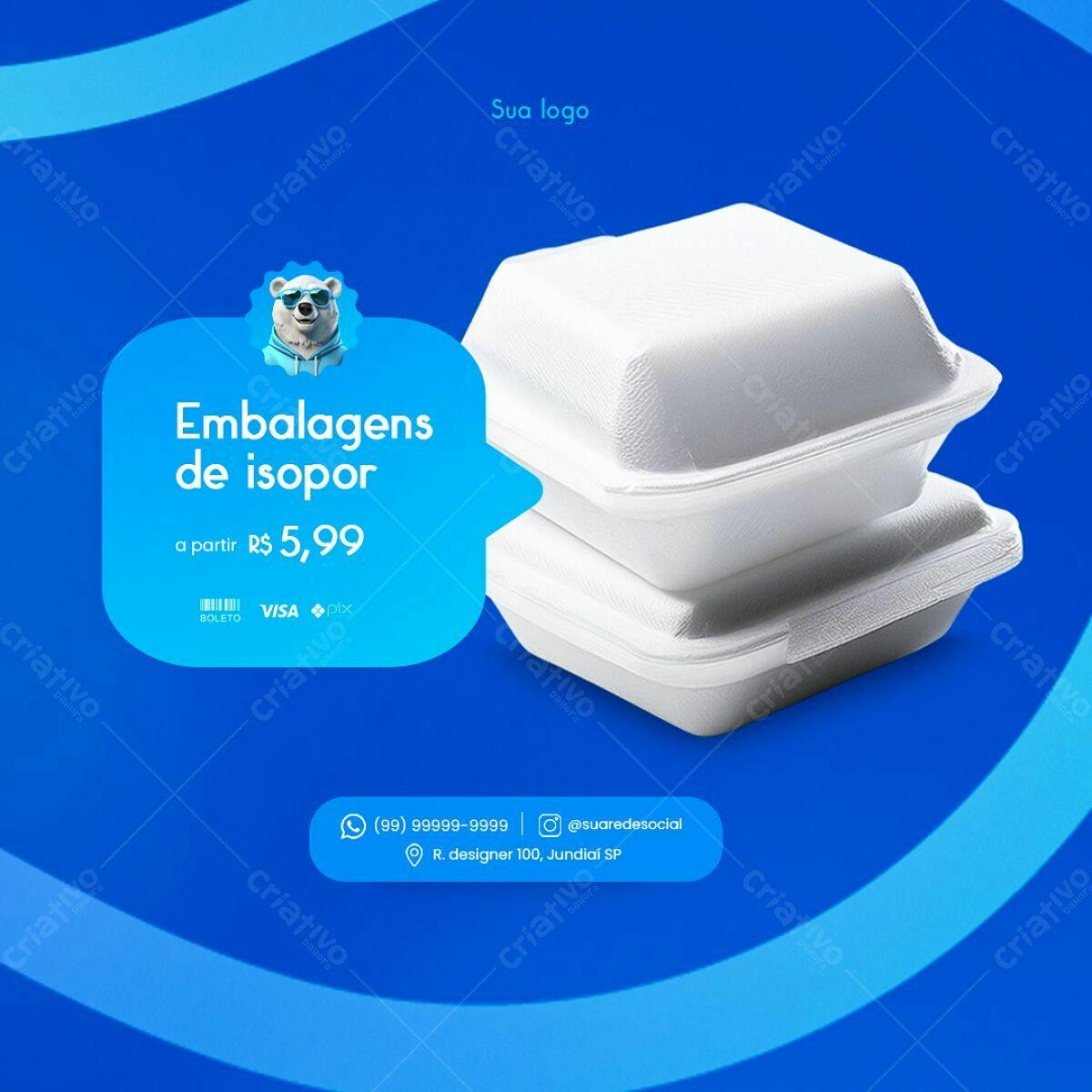 Embalagem de Isopor para Delivery PSD Editável