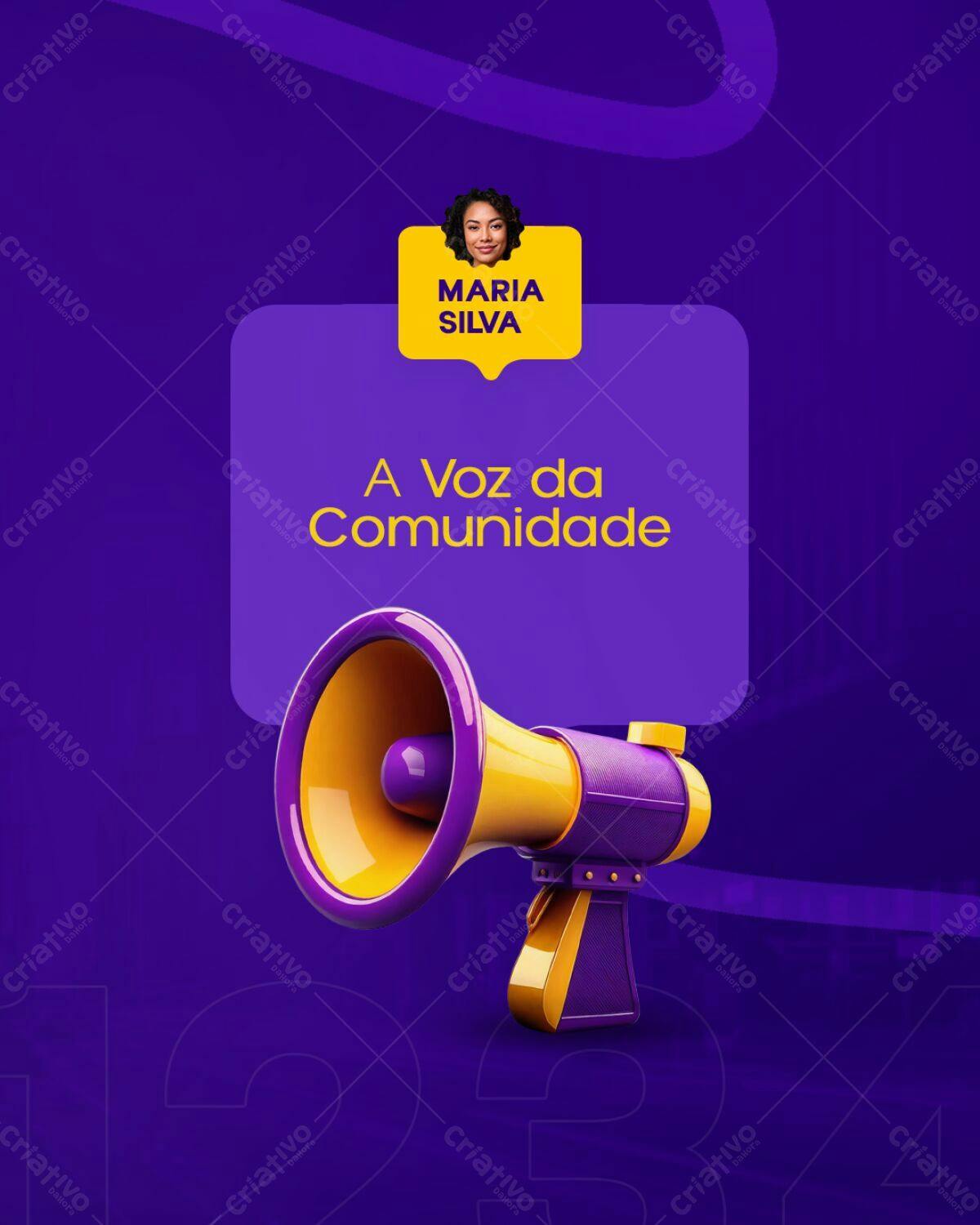 Post para Redes Sociais Voz da Comunidade PSD Editável