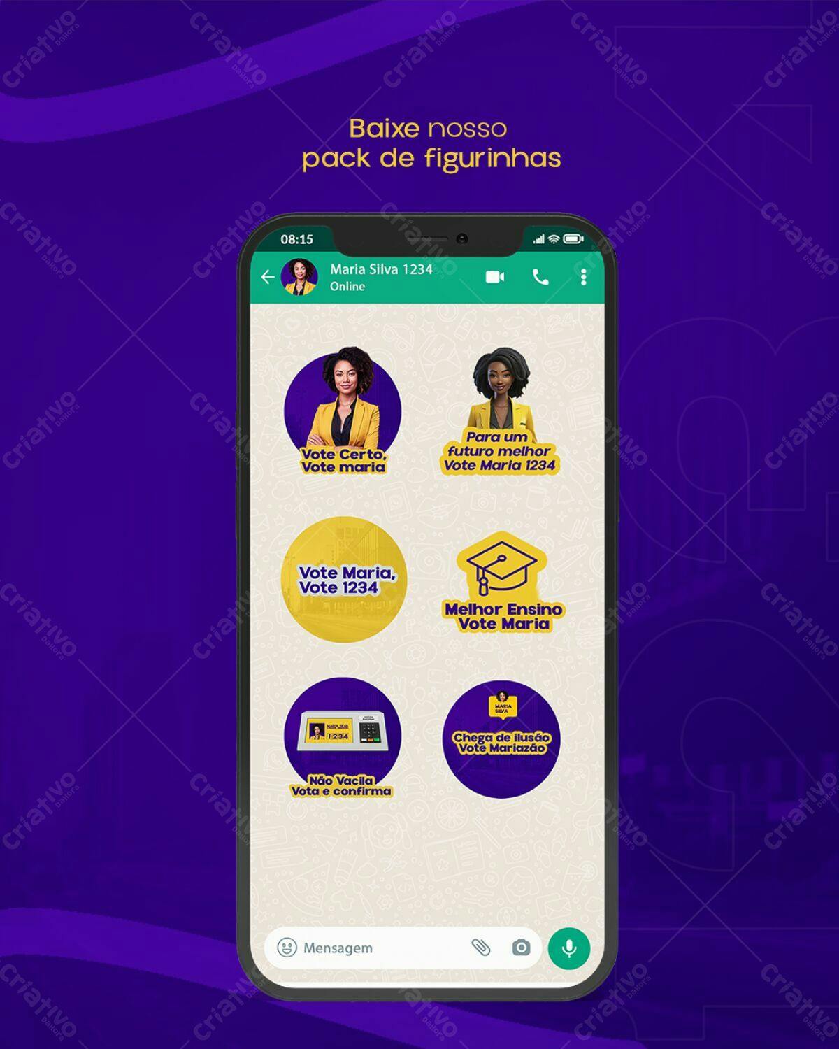 Pack de Figurinhas para Campanha Política PSD Editável