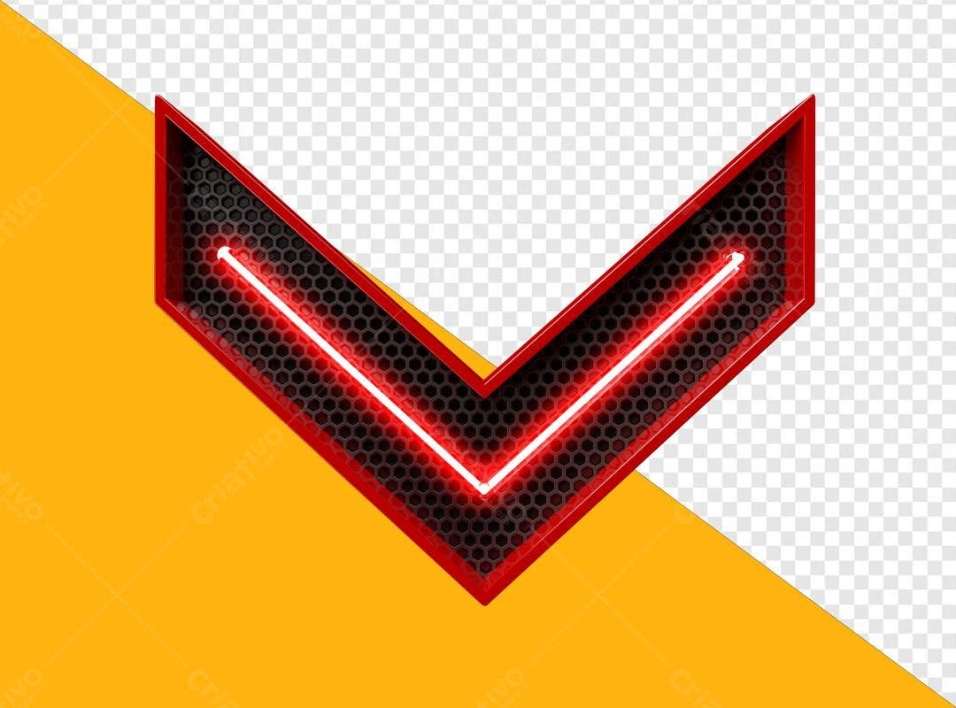 Selo 3D indicador direção vermelho e preto