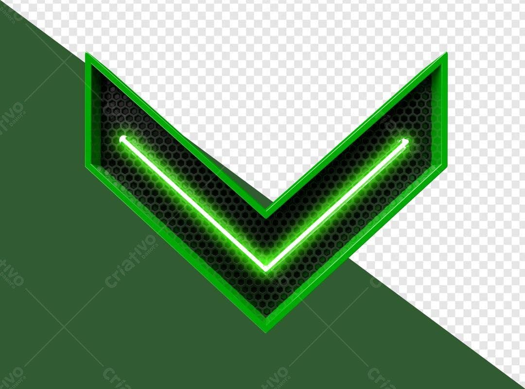 Selo 3D direcional neon verde e preto