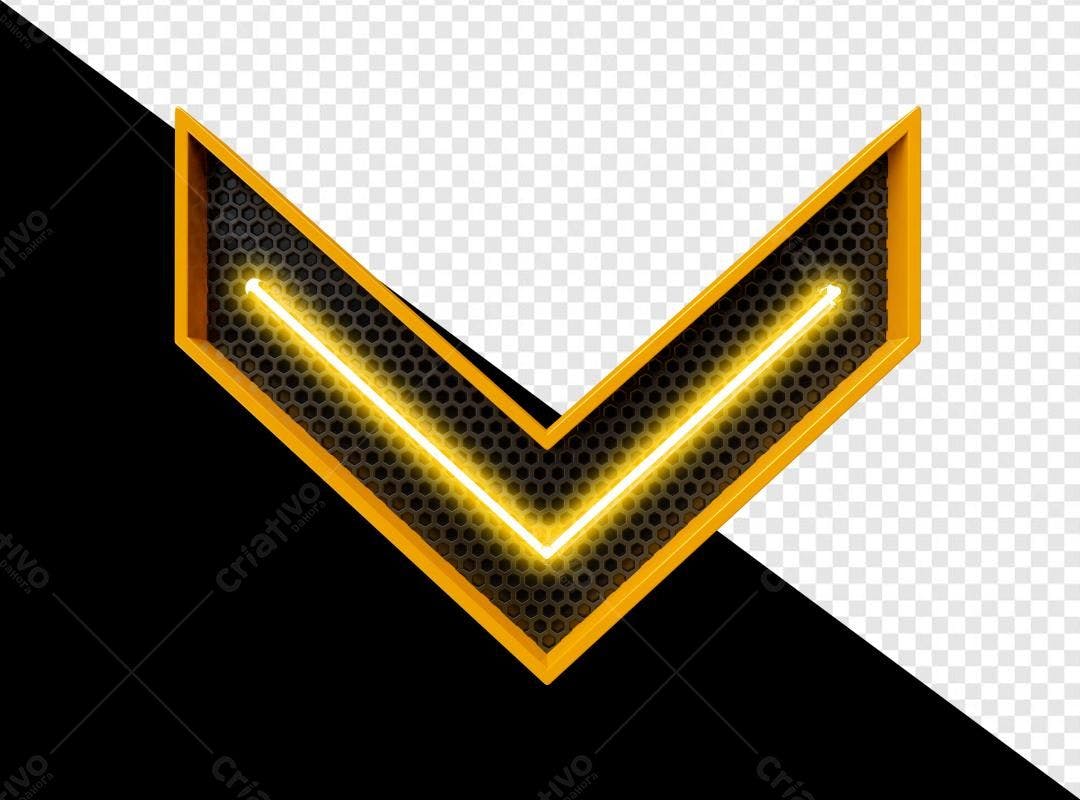 Selo 3D direcional neon amarelo e preto