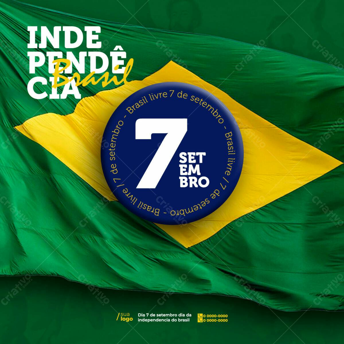 Post para o Setembro em Verde e Amarelo PSD Editável