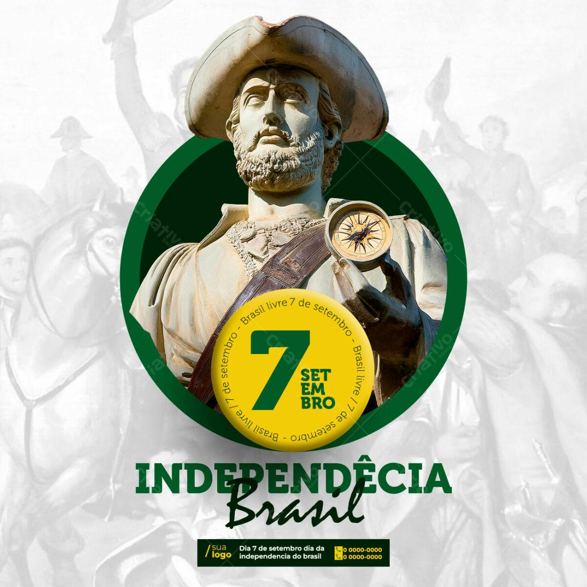 Flyer 7 de Setembro Independência Brasil PSD Editável