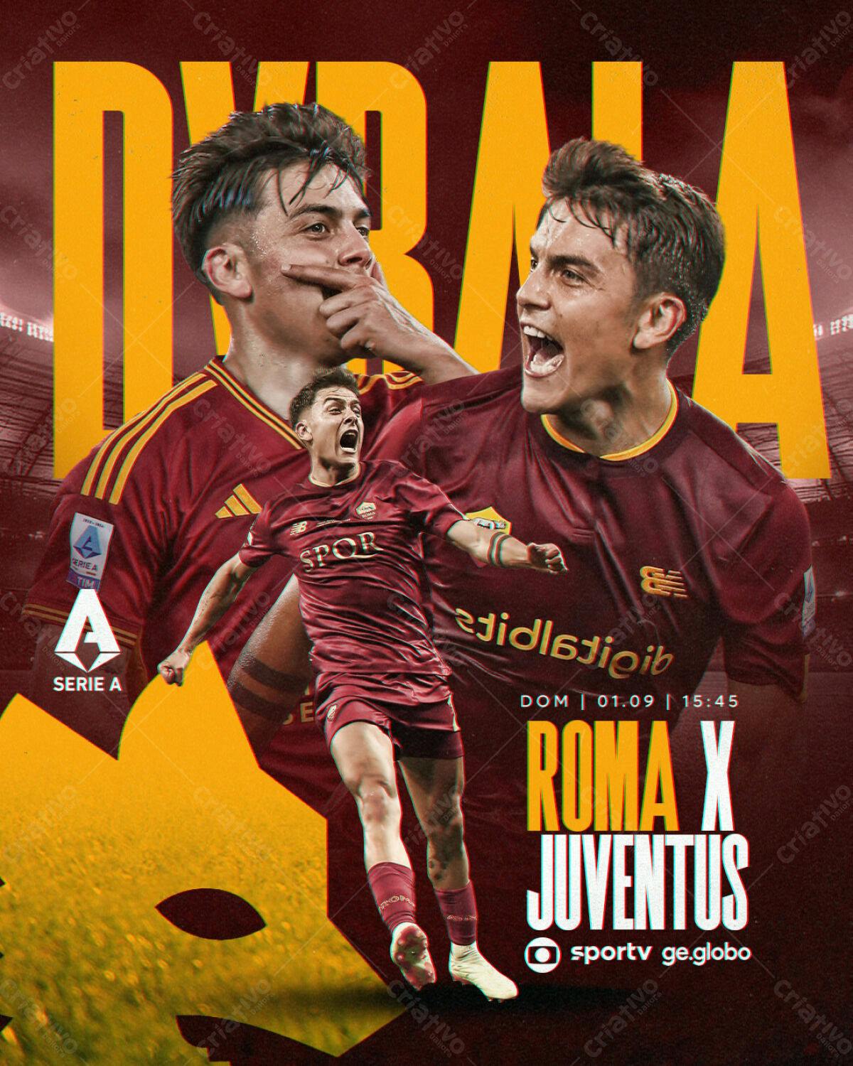 Poster Roma x Juventus PSD Editável