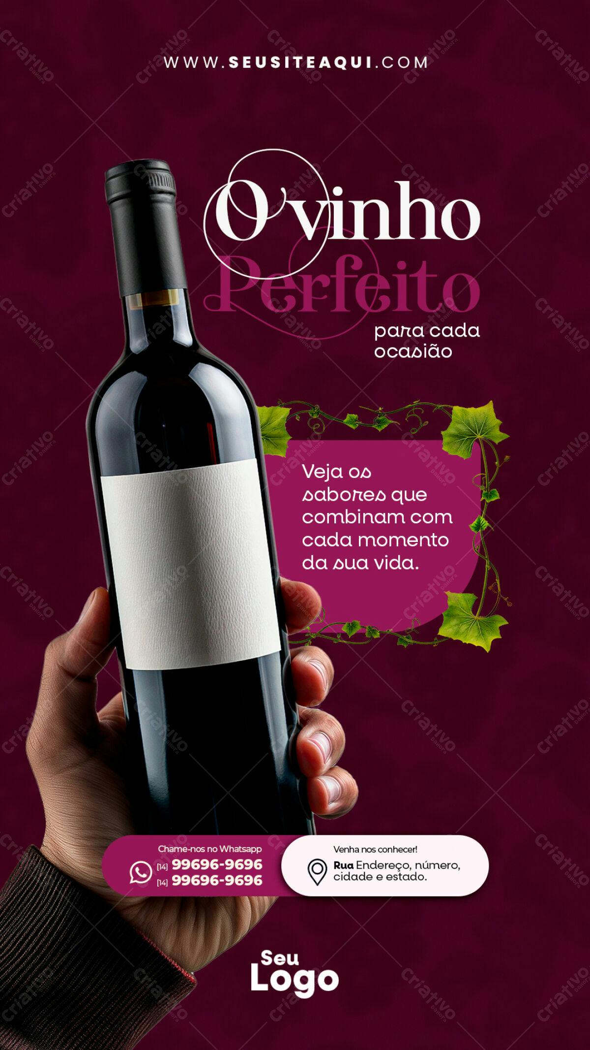 Flyer para Venda de Vinhos PSD Editável