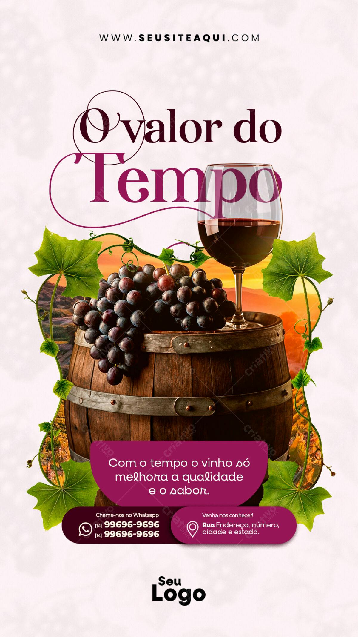 Flyer para Degustação de Vinho PSD Editável