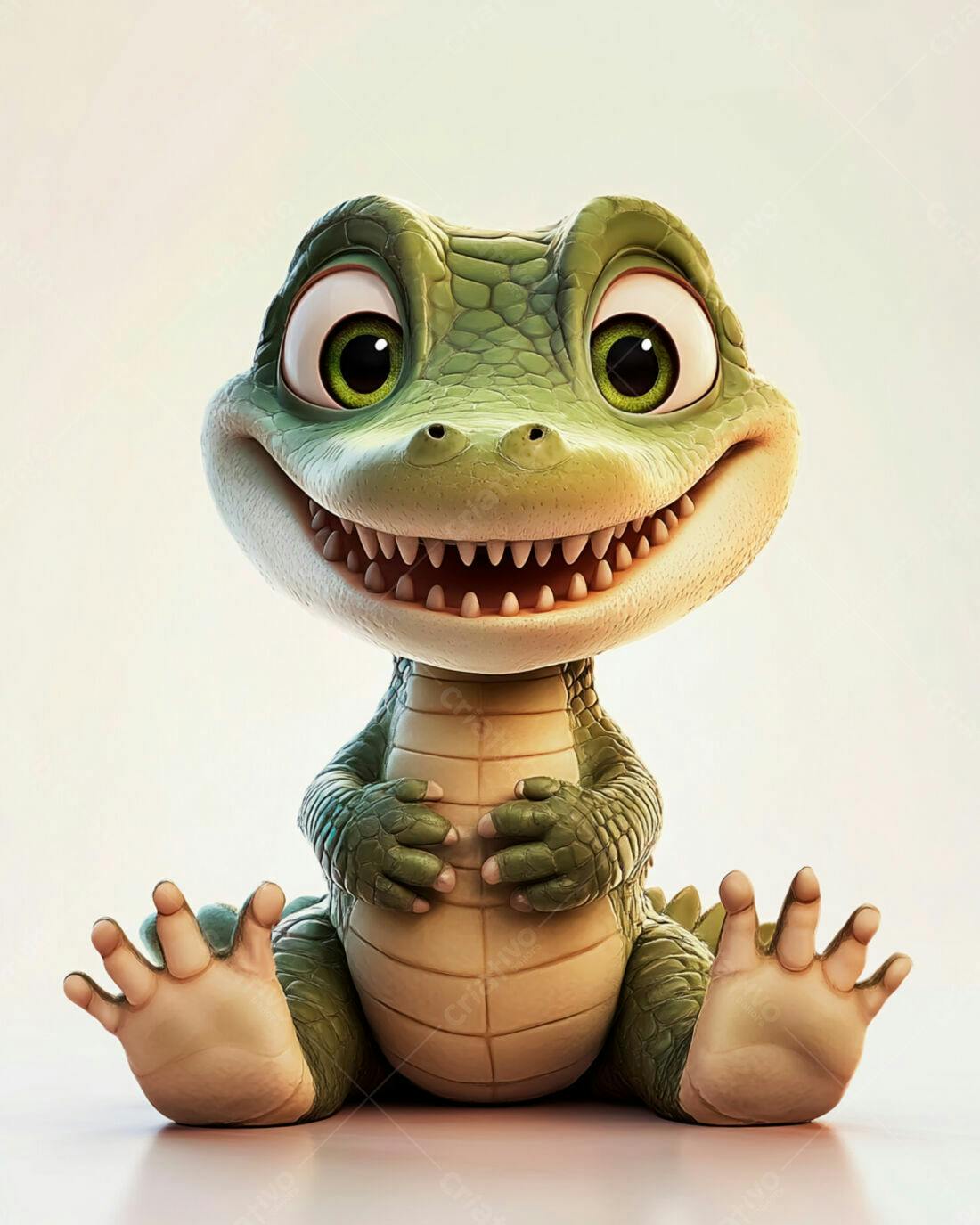 Jacaré bebê fofo sorrindo