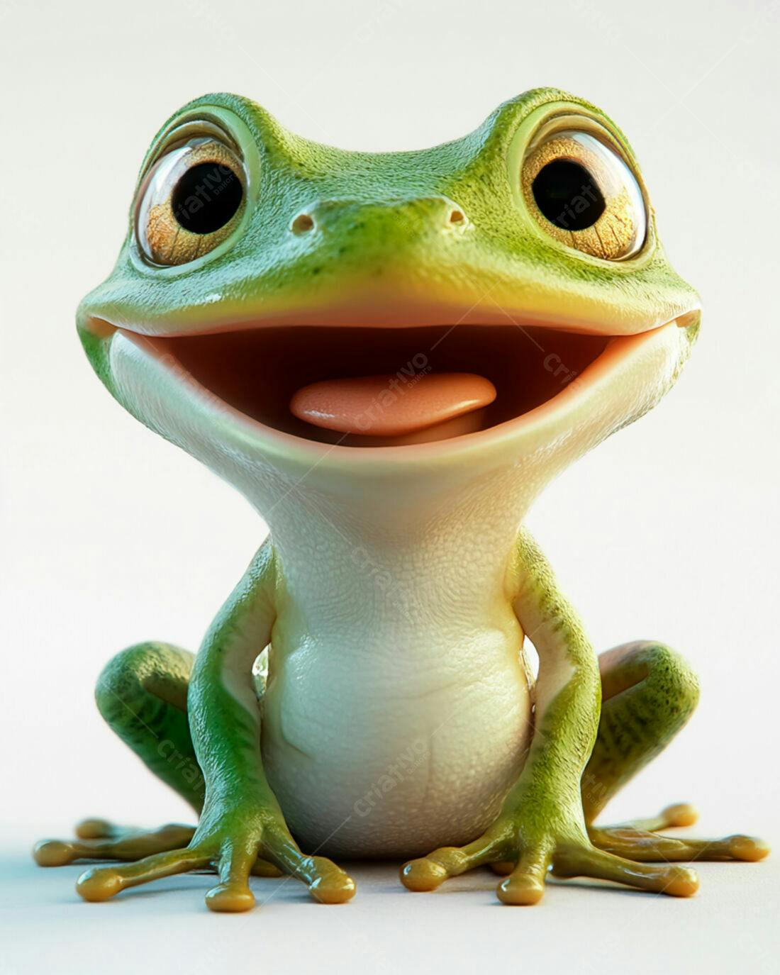 Sapo feliz desenho animado verde