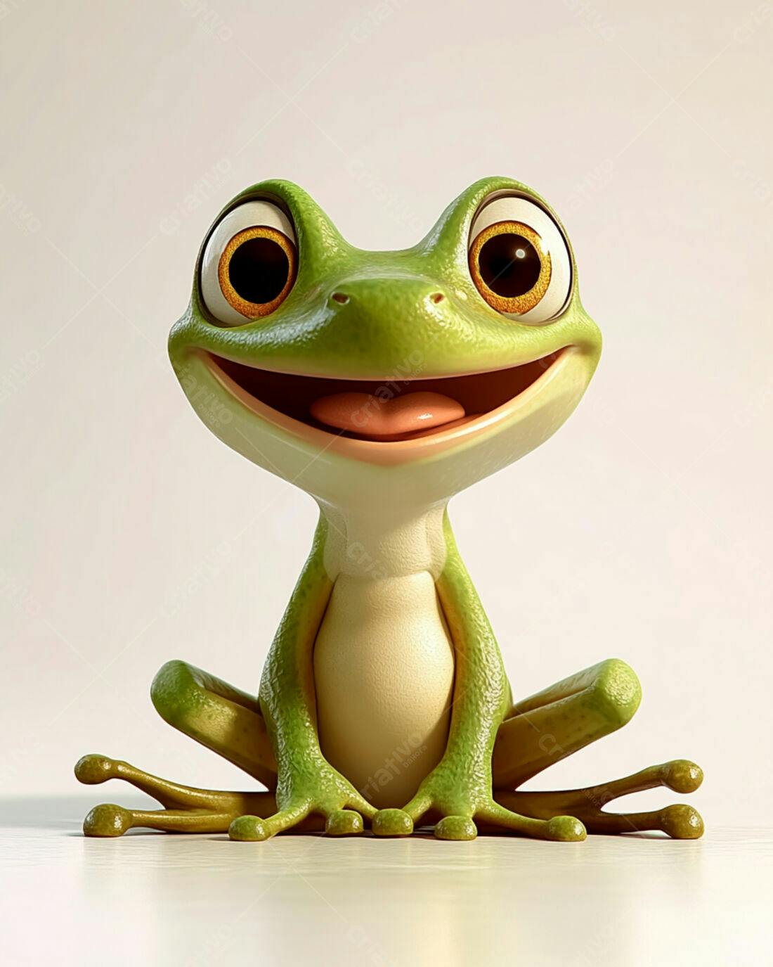 Sapo animado feliz fundo claro