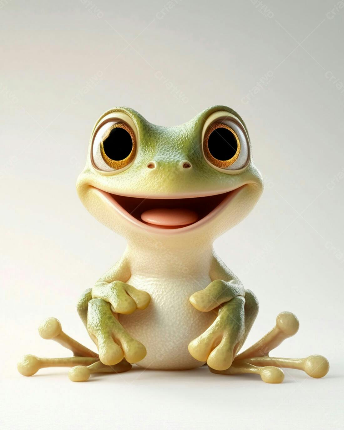 Sapo Cartoon sorridente fundo branco