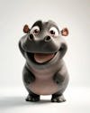 Small creature, cute baby hippo smiling