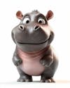 Small creature, baby hippopotamus, cute smiling