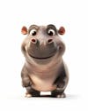 Small creature, cute baby hippopotamus smiling