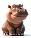 Tiny creature, baby hippo, cute, smiling.