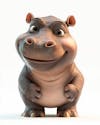 Small creature, cute baby hippopotamus smiling