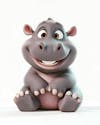 Small creature, baby hippo, cute, smiling.