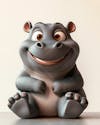 Small creature, baby hippopotamus, cute, smiling