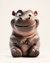 Small creature, baby hippo, cute, smiling