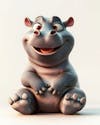 Small creature, baby hippo, cute, smiling