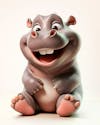 Small creature, cute baby hippopotamus smiling