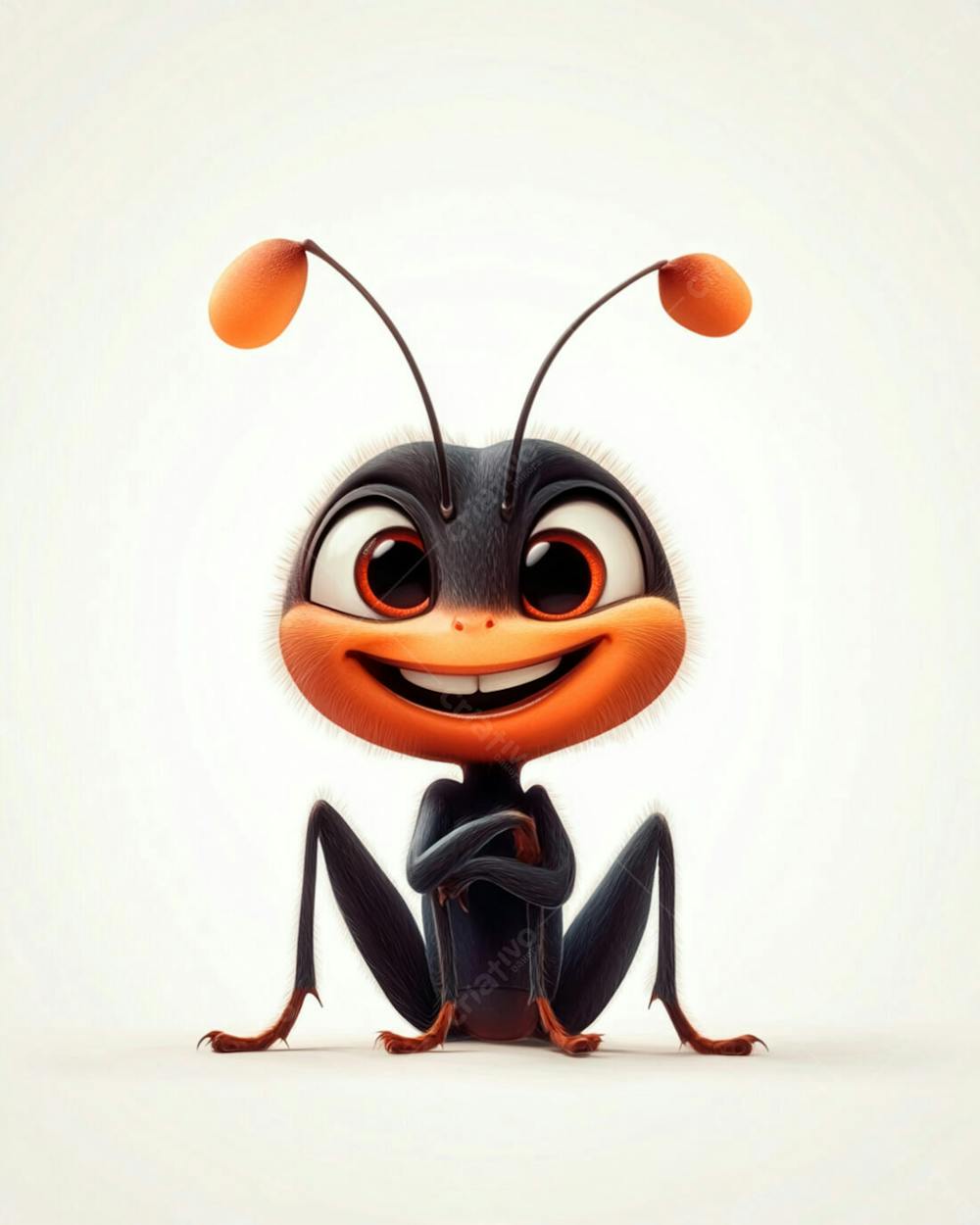 Formiga Bebê Sorrindo Modelo 3D