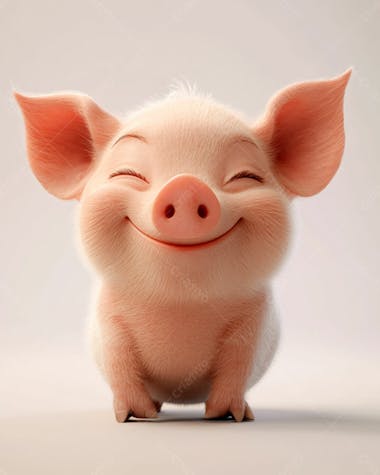 Image of a cute 3d piglet