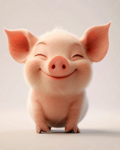 Image Of A Cute 3D Piglet