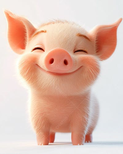 Image Of A Cute 3D Piglet