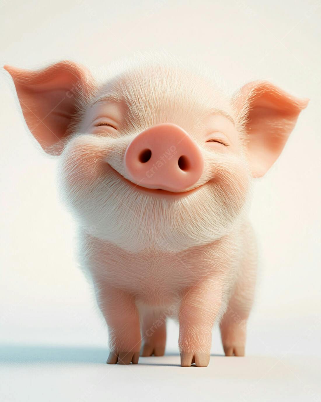 Porquinho sorridente fundo branco