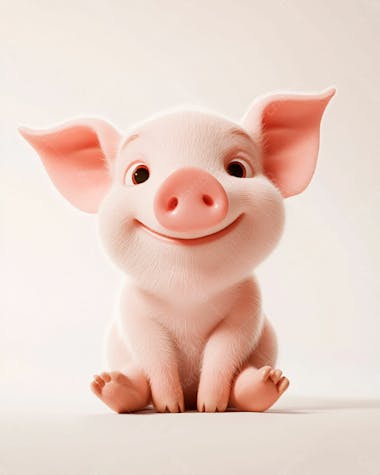 Image of a cute 3d piglet