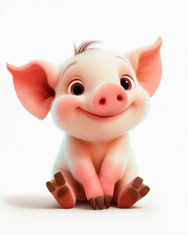 Image of a cute 3d piglet