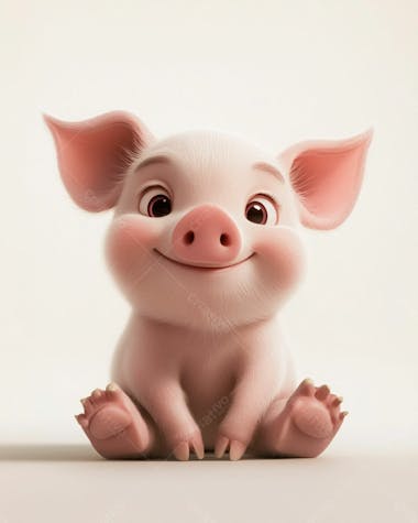 Image of a cute 3d piglet