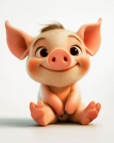 Image of a cute 3d piglet