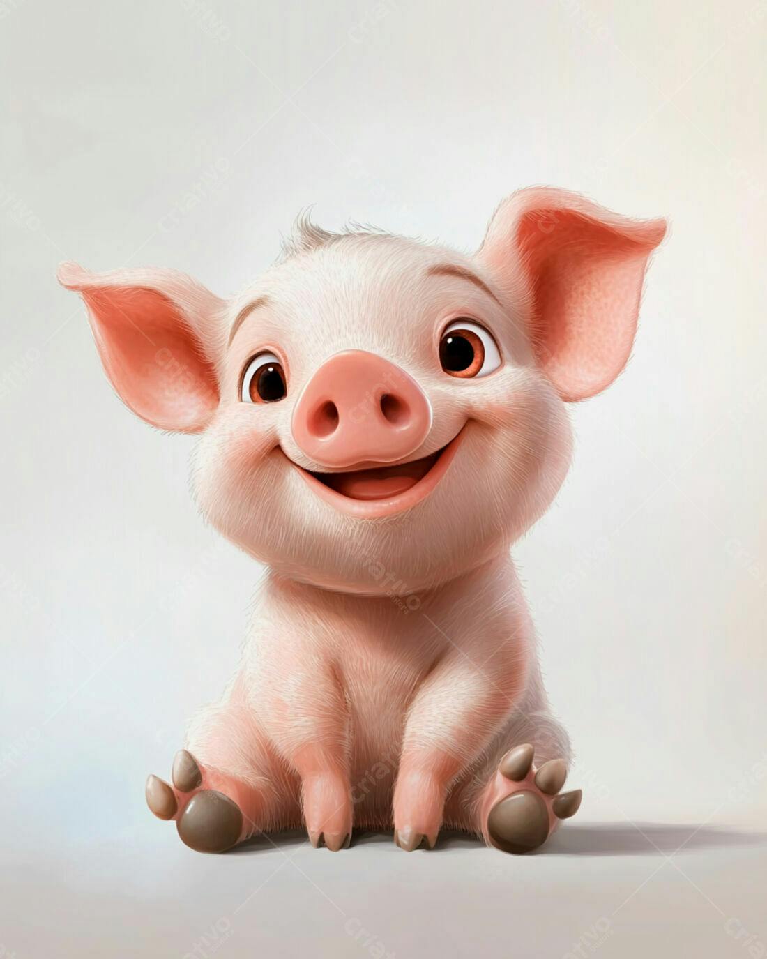 Porquinho sorridente desenho animado fofo